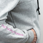 The Hockey Mommy Gray Collared Sweatshirt with Pull String